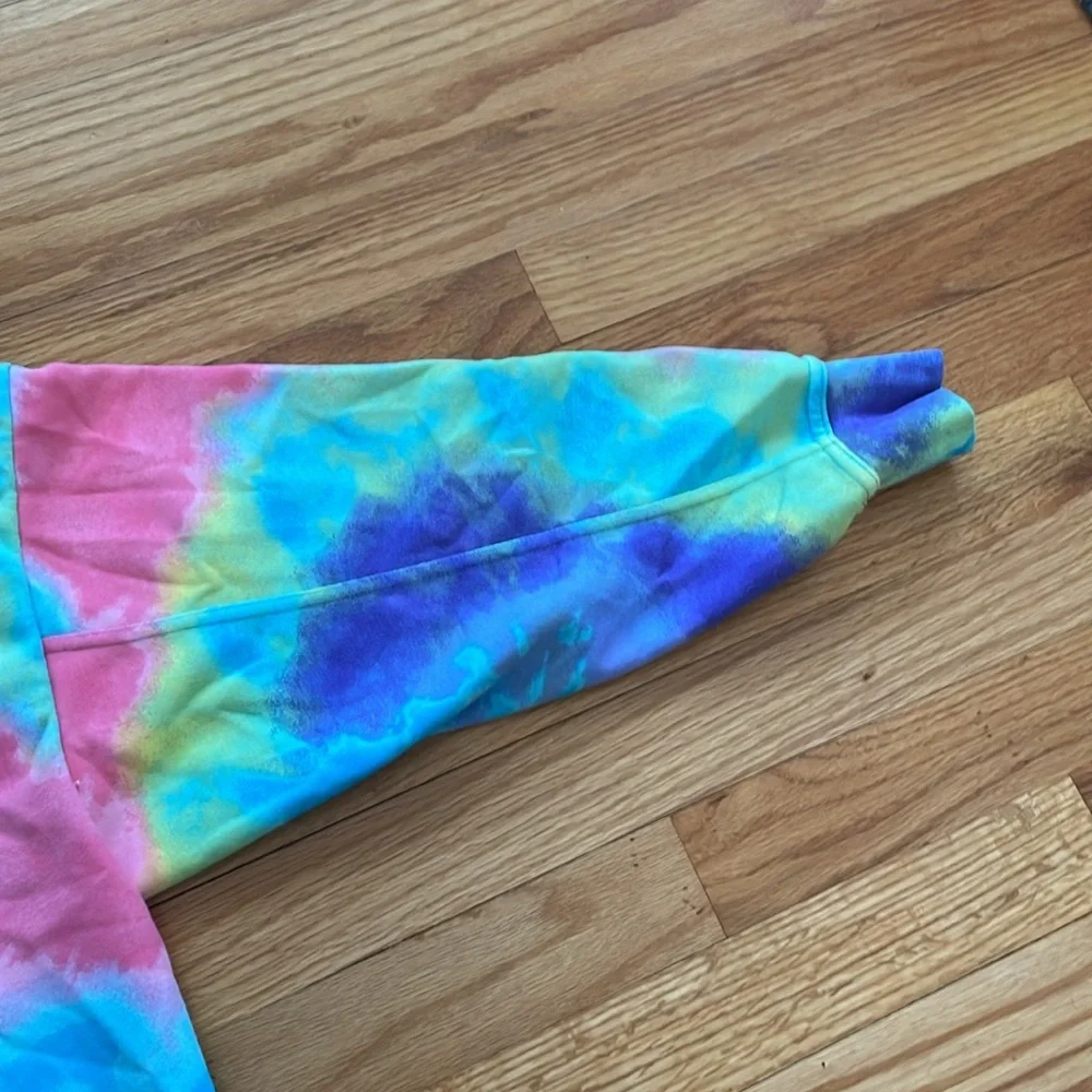 Nike Tie Dye French Terry Training Hoodie Colorful‎ Cropped Women sz M
